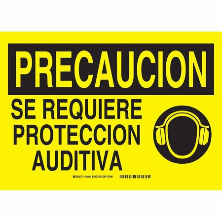 BRADY Sign, Safety, 10X14", Spanish, Blk/Yel 38982